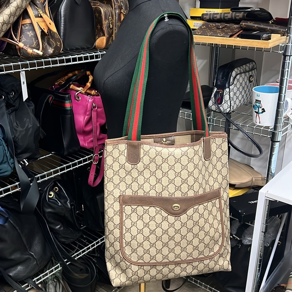 Vintage Gucci | Sherry Web Shoulder Tote